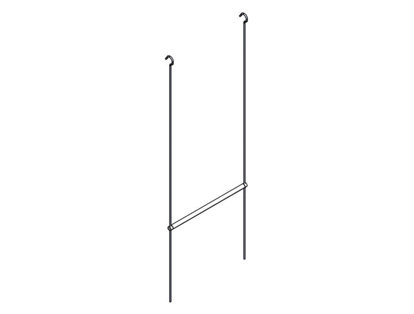 CLOSET CAROUSEL ADJUSTABLE 2ND TIER GARMET ROD AND HANGER HOOKS ASSEMBLY